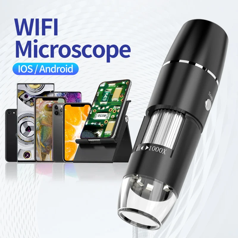 Wireless Digital Microscope 50X-1000X Magnification Mini Handheld Endoscope Inspection Camera with 8 LED For iPhone Android