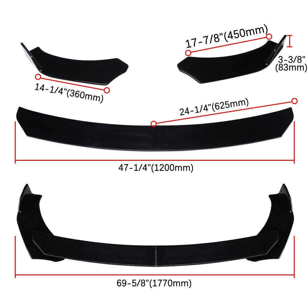 For Hyundai Tiburon Front Splitter Bumper Lip Spoiler Gloss Black Body Kits United States