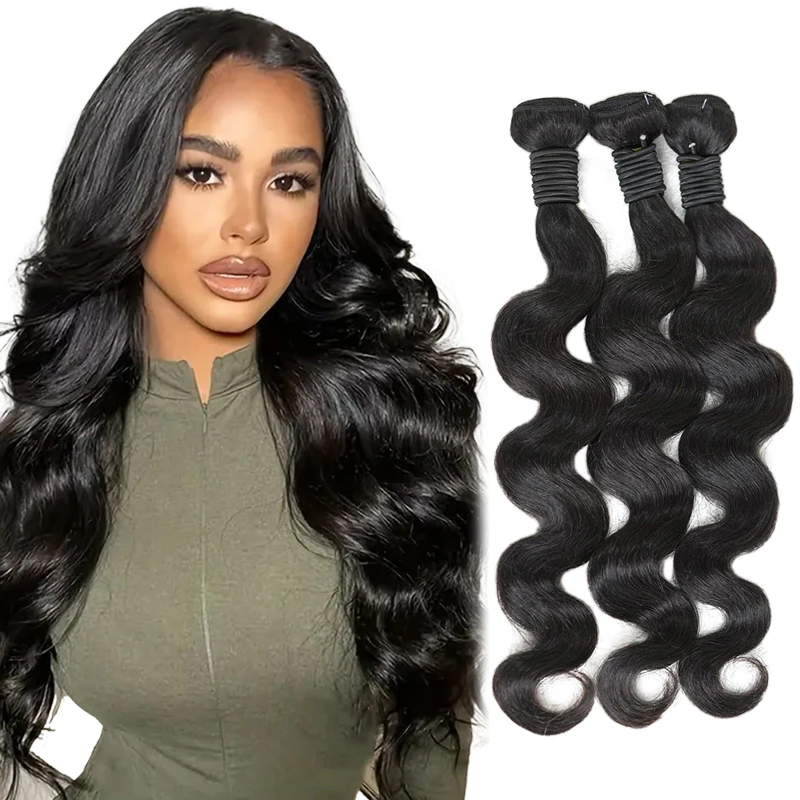 

Body Wave Bundles Brazilian Virgin Loose Wavy Brazilian Hair 100% Human Hair for Micro Braiding No Weft Extensions Hair