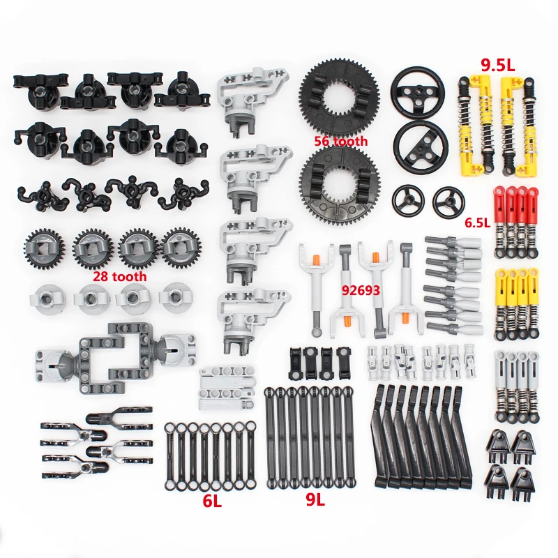 Suspension Perforierte Technologie Bausteine Teile Getriebe Strahl Pin Arm Loch Geändert MOC Montage Spielzeug Ziegel DIY Zubehör