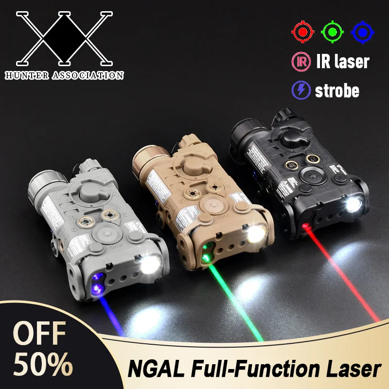 

Tactical NGAL Red Dot Green Blue Sight IR Indicator Strobe LED Light Airsoft Torch PEQ15 Laser Outdoor Hunting Flashlight Laser