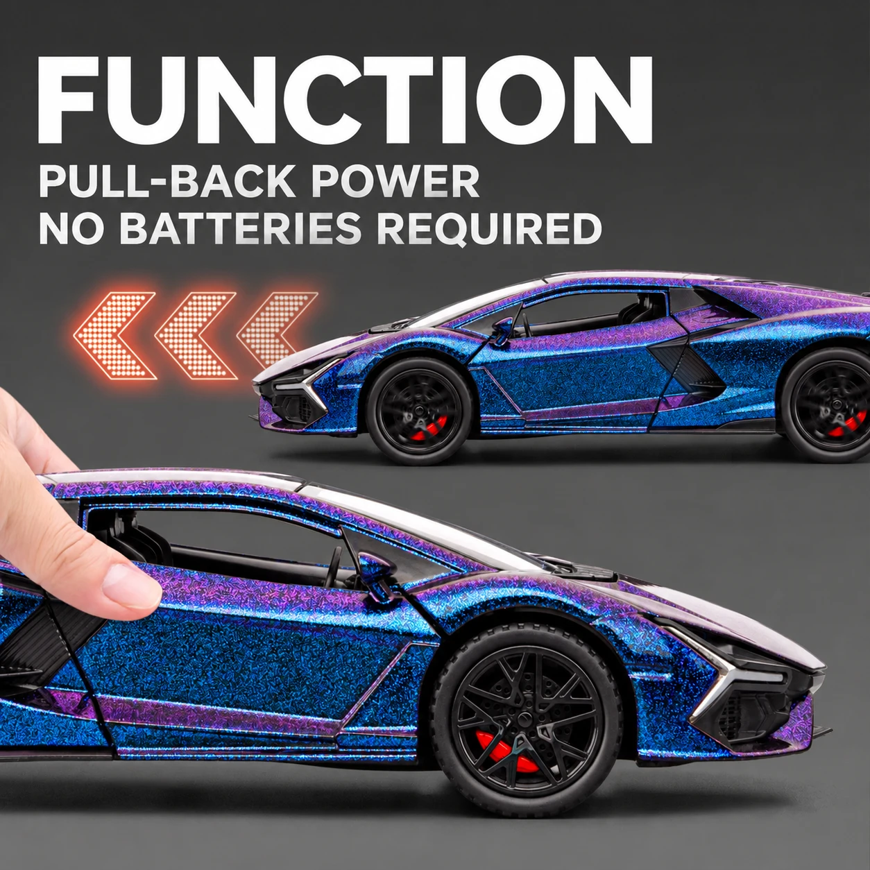 1:32 Supercar Alloy Diecast Model Toys Car Doors Opened with Sound Light Pull Back Miniature Vechies Home Decoration view 5