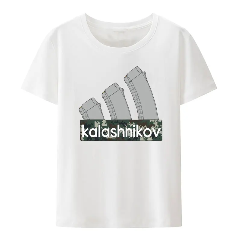 Retro Kalashnikov Ak 47 Russia Gun Riffle Military Army Cotton T Shirt Summer Short Sleeve Printed Tee Creative Casual Camisetas