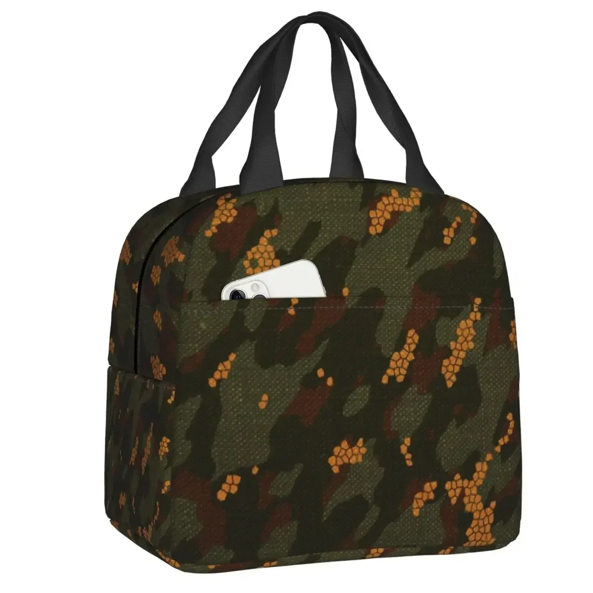 Custom Camouflage Olive And Maroo Camo Insulated Lunch Tote Bag for Women Resuable Thermal Cooler Food Lunch Box School Children