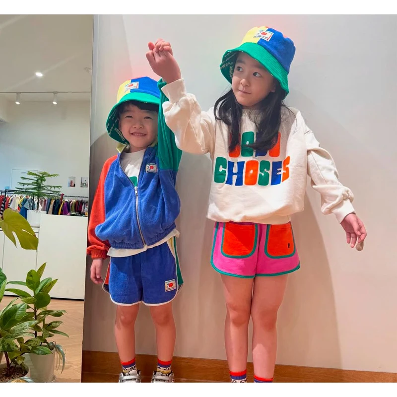 set di felpe e pantaloni sportivi per bambini 2025 nuova primavera bc ragazzi ragazze maglioni carini capispalla top