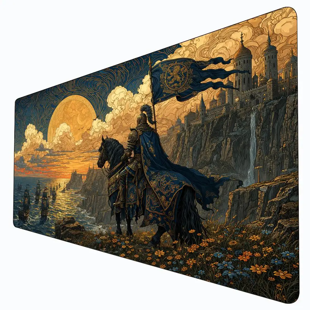 Ukiyo-e style knight MTG Playmat Magic Card Battle Mat Non-Slip Durable 35X60CM Commander playmat Board Game Mat for TCG
