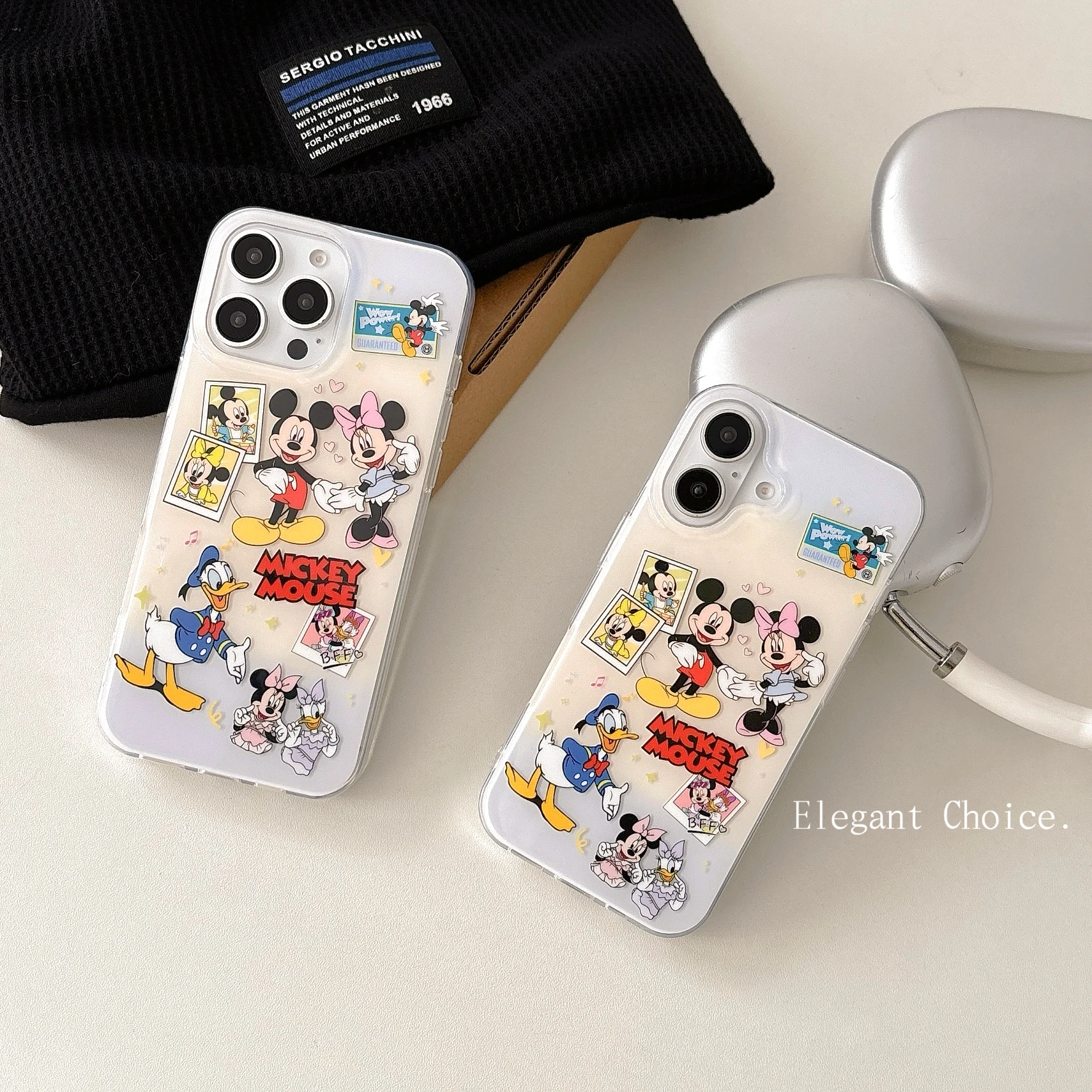 Disney Cute cartoon animal Mickey Minnie Case for iPhone 16 15 Phone Cover 15 14 13 Pro MAX Hard Anti-fall Shockproof Back Funda image 6