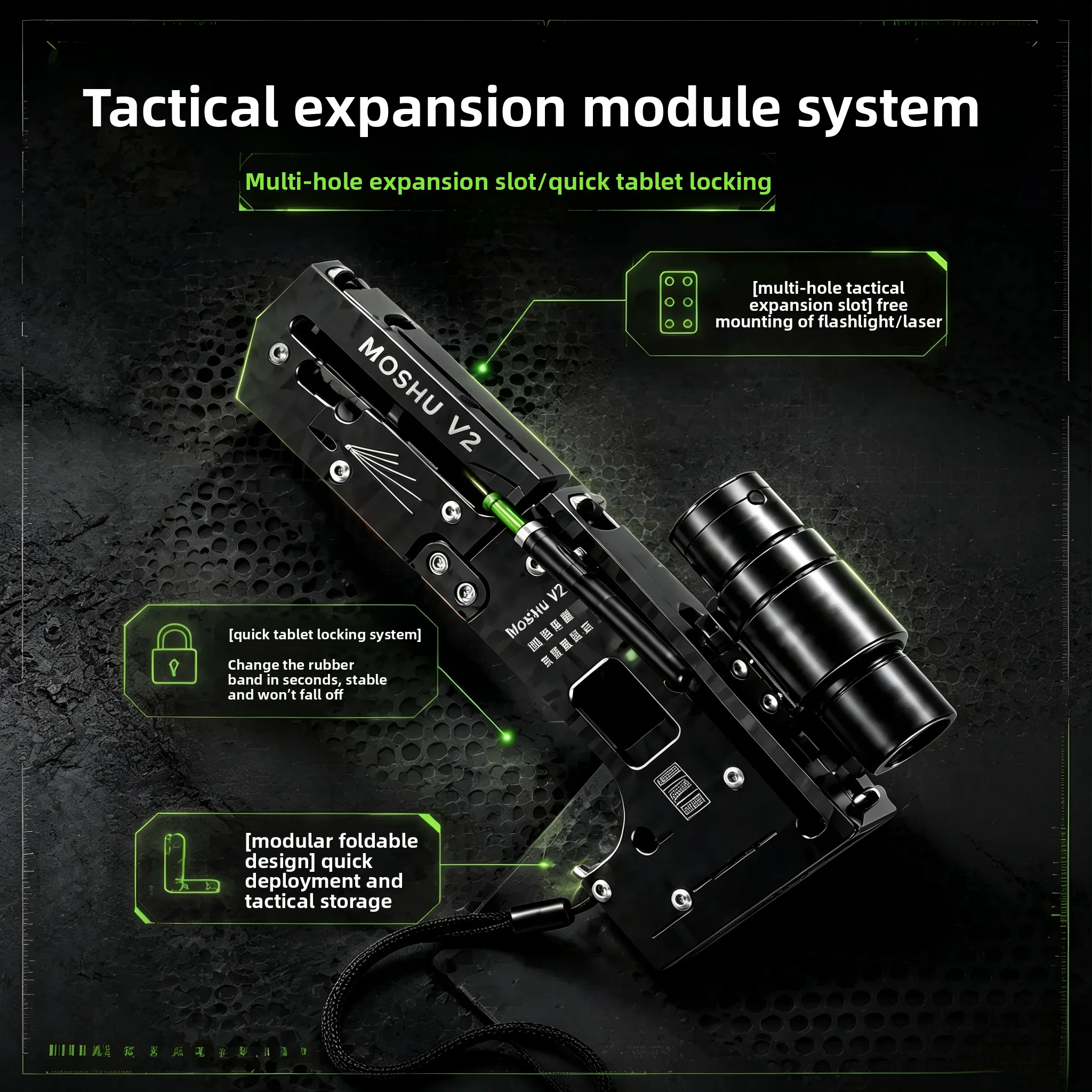 Metal Folding Launcher Slingshot Upgrade New Model Adult Specific High Precision Gun Style Tension Gun MagaPivot Card EDC Pocket
