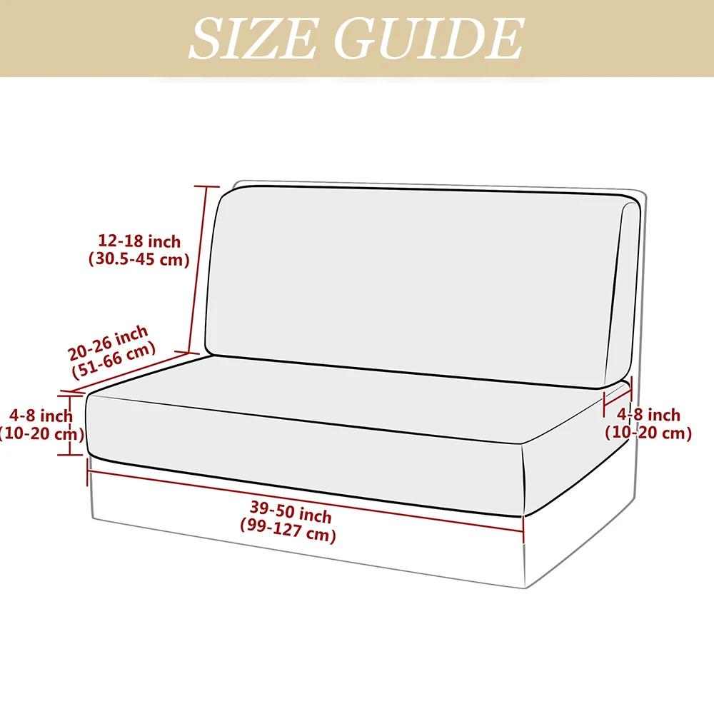 2Pcs/set Solid Color Couch Cover Elastic RV Dinette Cushions Covers Booth Seat Covers RV Camper Car Bench Sofa Cover