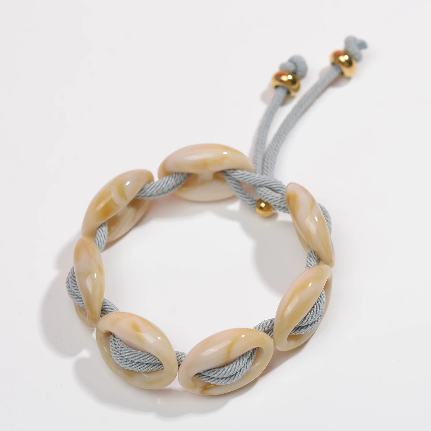 New 9 Color Handmade Swirled Acrylic Irregular Bead Bracelet for Women Men Sliding Beads Adjustable Size Unisex