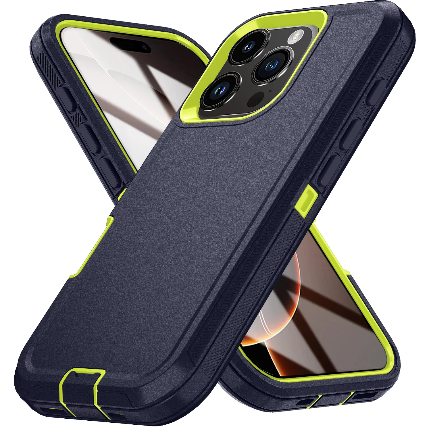 Fundas de teléfono Armor Defender a prueba de golpes para iPhone 16 Pro Max 13 12 Mini 14 Plus 11 15 Pro Max 16E PC dura + funda protectora con soporte de TPU