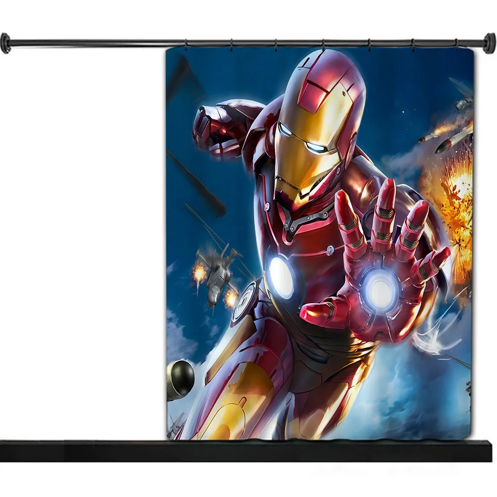 Marvel Iron-Man Shower Curtain Waterproof Polyester Fabric Paint Colorful Bath Curtains Home Bathroom Decor Curtain With Hook