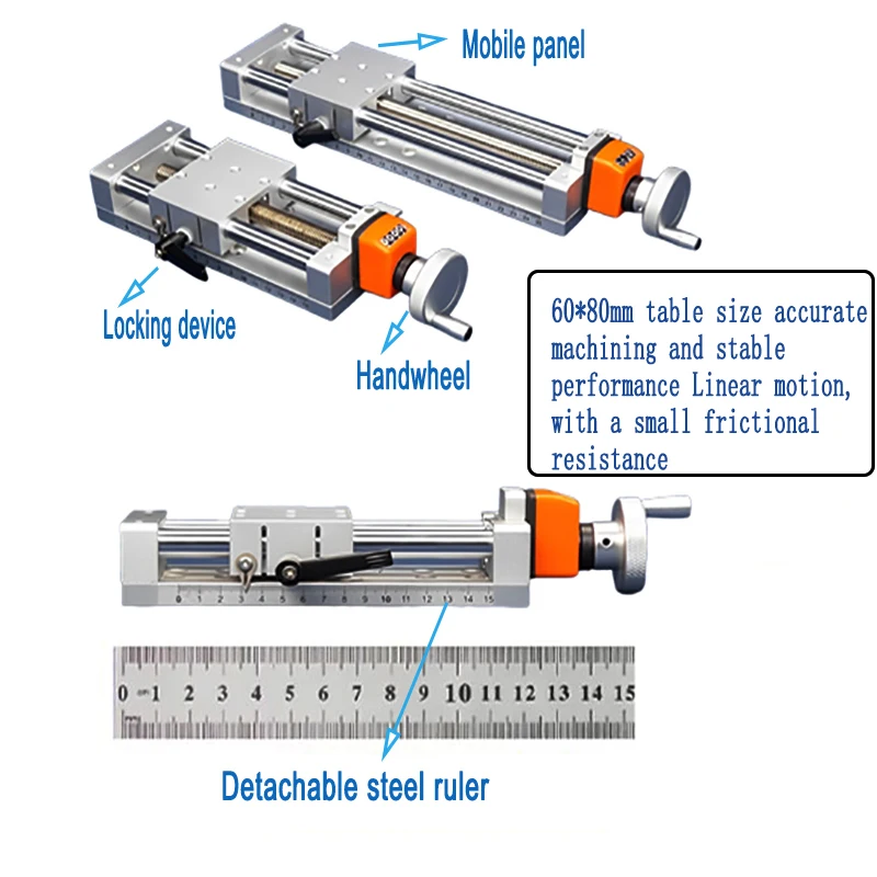 Imagem -05 - Posição Precisa Contador Slide Table Curso Eficaz T-tipo Linear Rail Volante de Metal Pode Substituir o Módulo Misumi 100400 mm