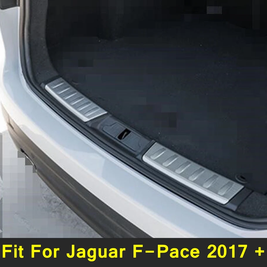 

Fit For Jaguar F-Pace 2017 - 2022 Car Styling Inner Rear Plate Bumper Skid Guard Cover Trim Interior Stainless Steel Accessories