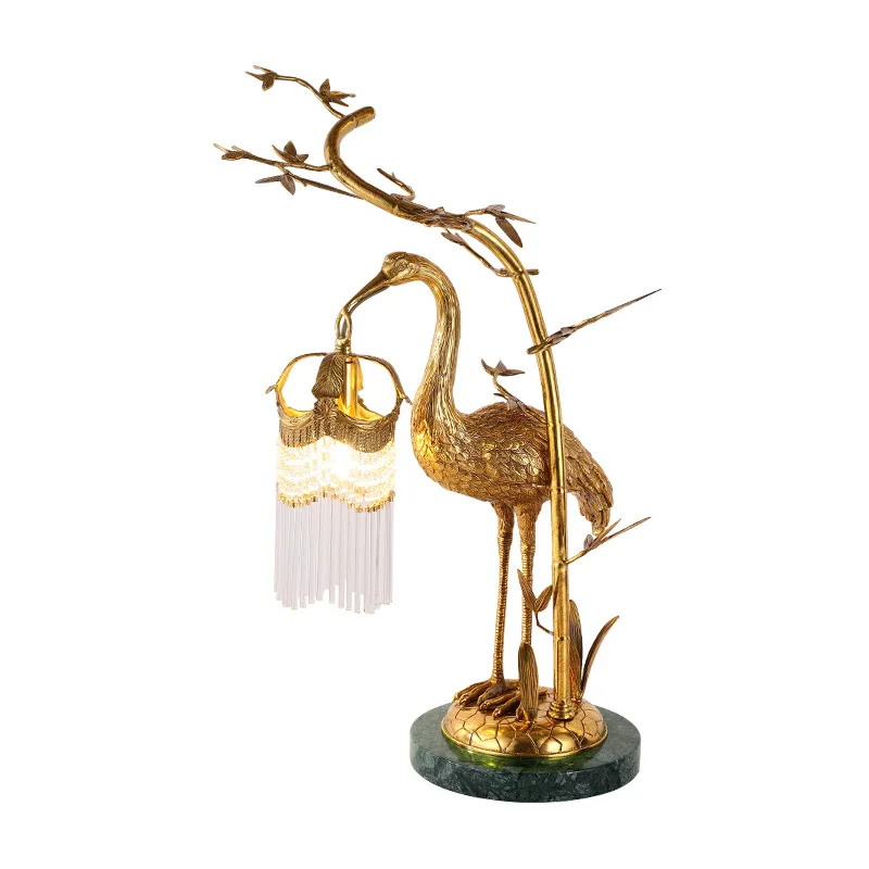 

French all-copper desk lamp, living room, crane parting villa, luxury atmosphere, living room, front desk, study