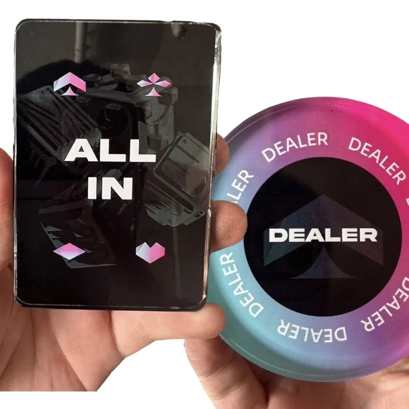 مجموعة كاملة من أزرار تاجر البوكر الزجاجية الممتازة: أزرار أعمى صغيرة وكبيرة مميزة لنمط كازينو تكساس هولدم