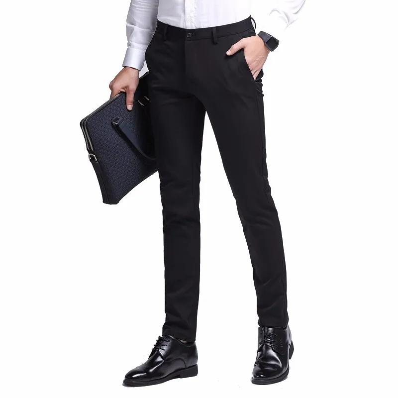 

New Casual Suit Pants for Men's Autumn and Winter Slim Fit Pants, Elastic Small Leg Pants, Korean Version Trendy Business