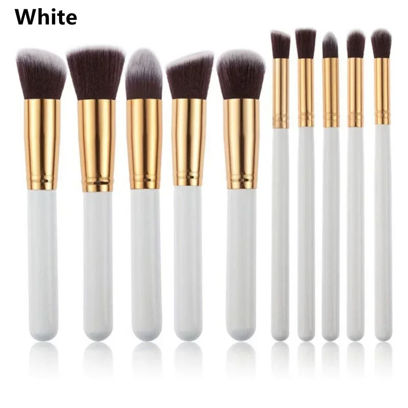 10 Stuks Luxe Make-Up Kwasten Sets Foundation Poeder Blush Oogschaduw Concealer Lip Oogborstel Cosmetica Maquiagem Beauty Tools