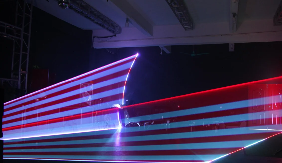 15W RGB Full-Color LED Laser Light with DMX Control for Wedding Dance Disco Bar Night Club Animation