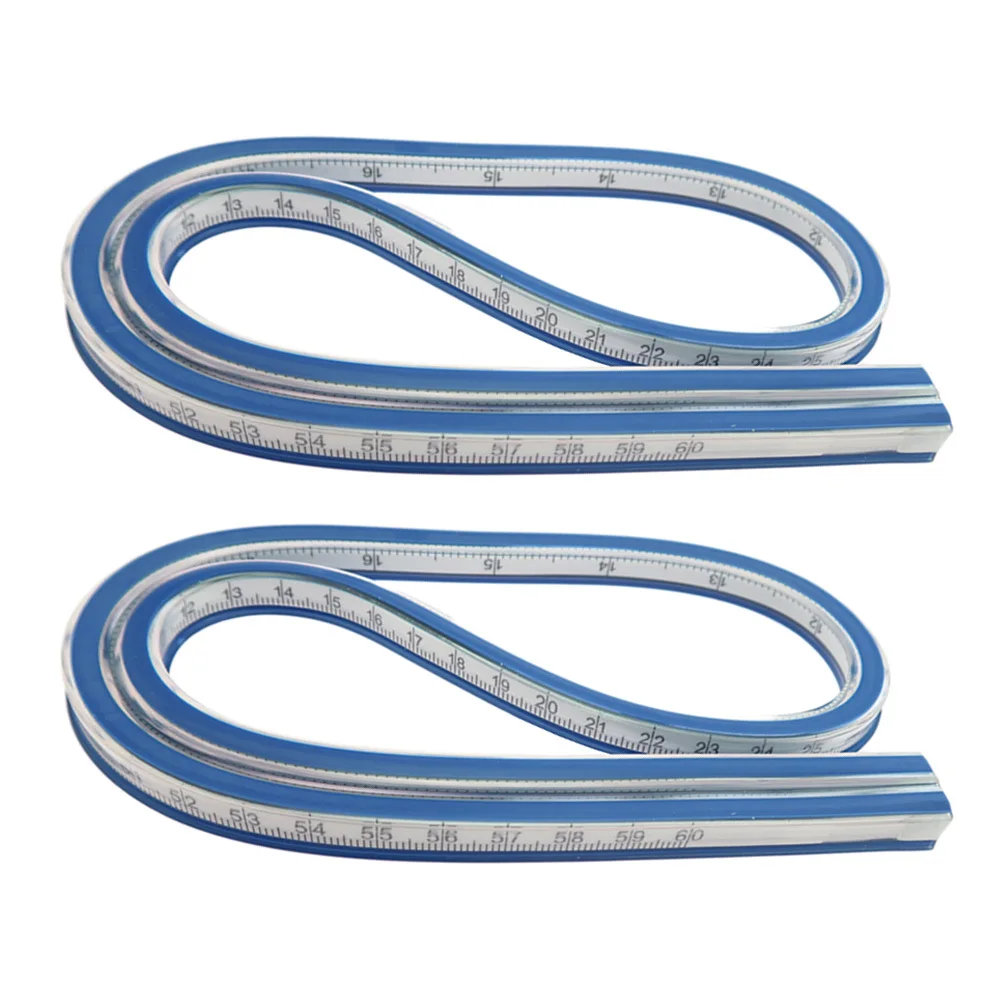 Règle de courbe Flexible en forme de serpent, 2 pièces, pour la couture, la mesure du dessin, courbe française, conception d'ingénierie artistique