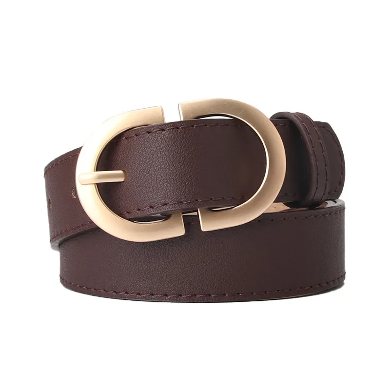 Fashion Pu Leather Waist Belts Women for Jeans Double D Buckle Ladies Belt for Dresses 10 Colors Available Wild Waistband Ladies
