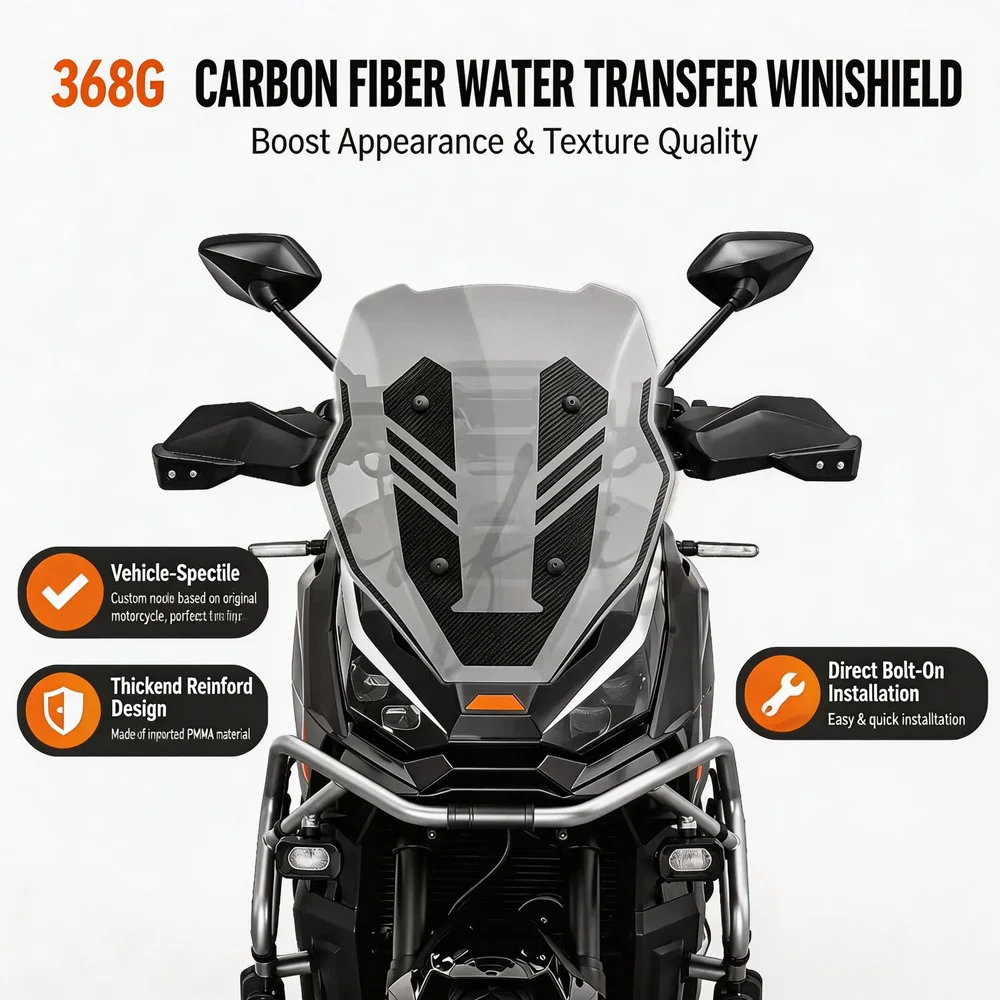 368 G Motorcycle Windshield Carbon Fiber Repair Water Transfer Printing Windscreen Wind Deflector For Zontes 368G 368g 2024-2026