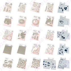 Valentine's Day Floral Kaleidoscope Metal Cutting Dies Silicone Stamps Stencils Hot Foil Scrapbooking New Make Photo Album Card