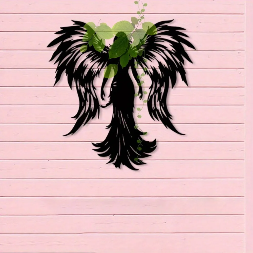 CIFBUY Metal Wall Art Angel Wings Iron Sculpture Rustproof Hanging Plaque Home Chapel Decor Ornament