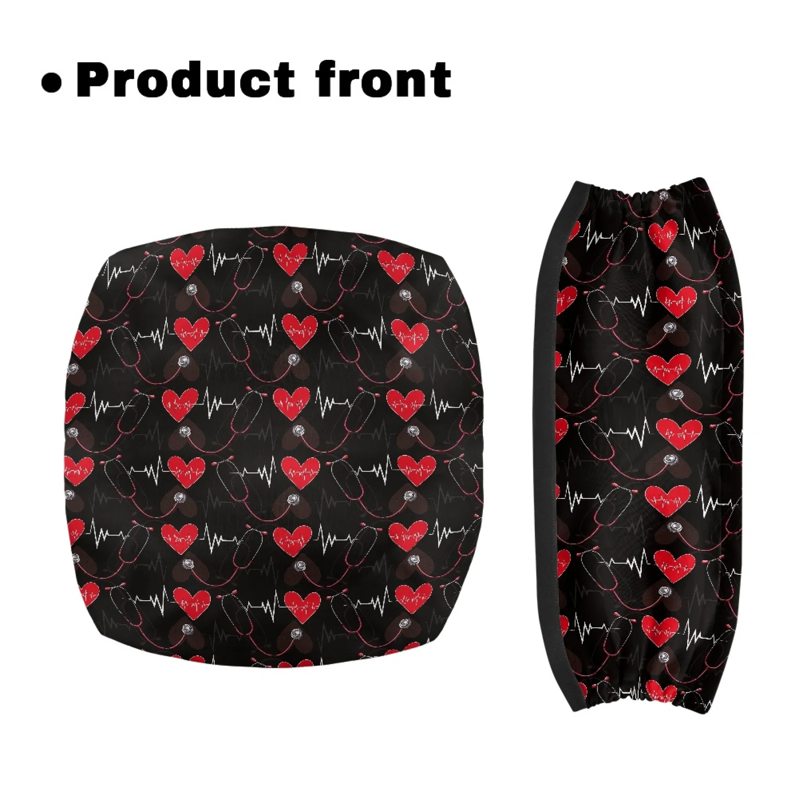Coloranimal Love 2 Pieces Set Rollator Seat Back Rest Covers Rollator Seat Cover for The Elderly Travel