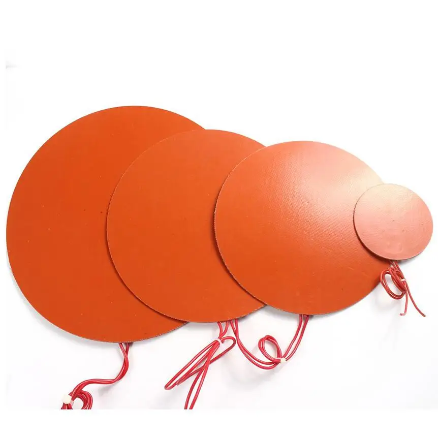 Big Size Round Silicone Heating Pads Large Circular Rubber Electric Thermal Heater Plate Mat 3M Adhesive Battery 3D Printer Oven - view 5
