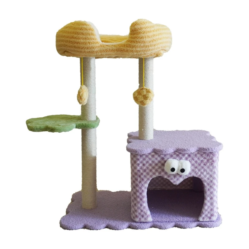 

New large plush cute cat climbing frame cat nest cat scratching column integrated multi-layer jumping platform large cat toy