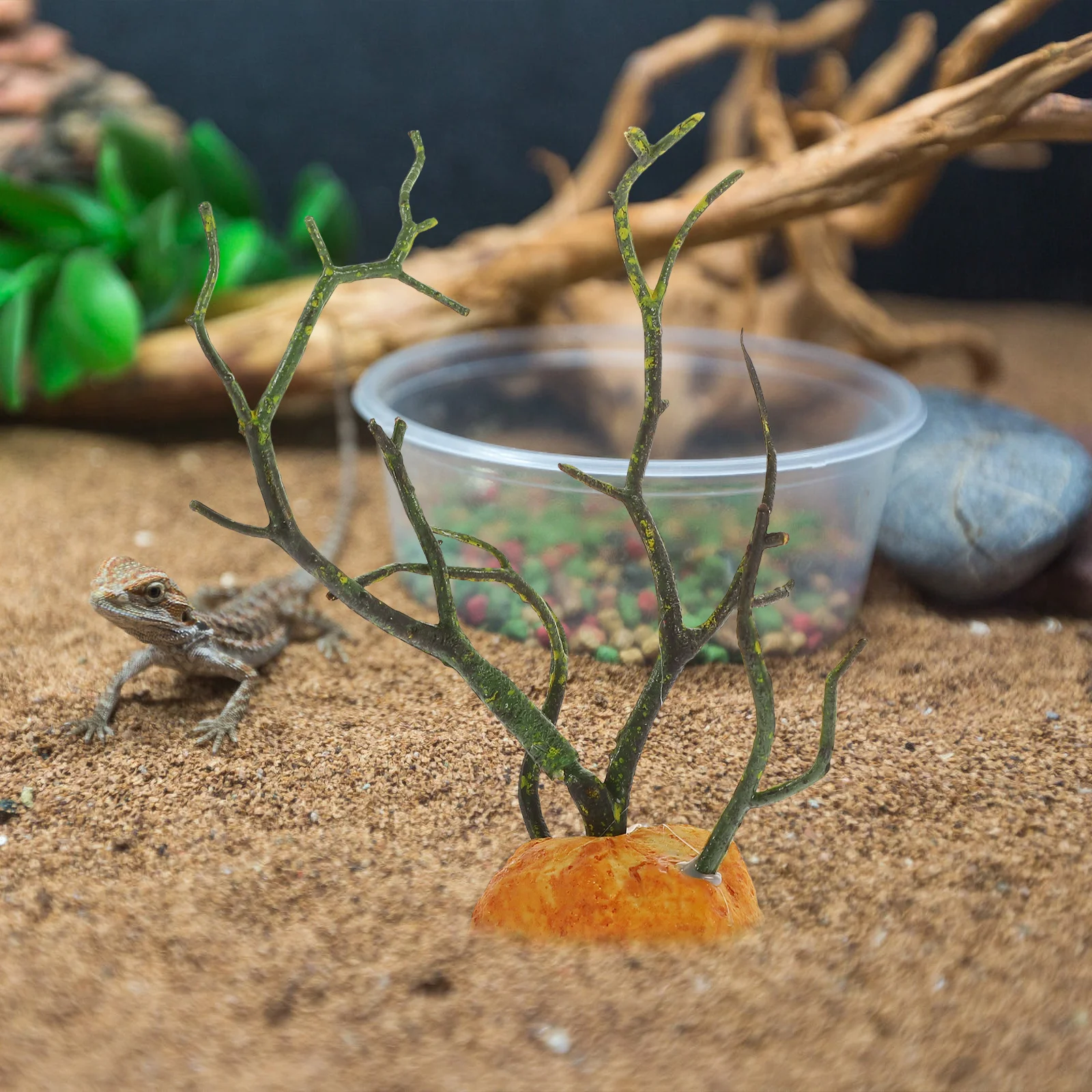 

Stable Base Artificial Plant Ornament for Fish Tank Reptile Habitat Decor Terrarium Landscape Plants Lizard Tank Accessories