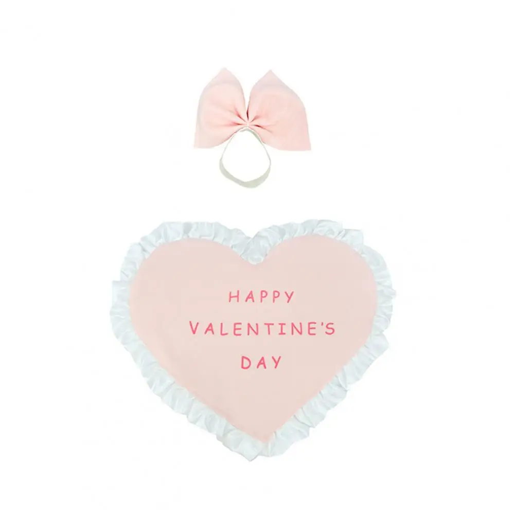 Outdoor Valentine Decoration Valentine's Day Porch Goose Outfit Pink Heart Ruffled Garment Bow 23 Inch Goose Costume Yard Lawn