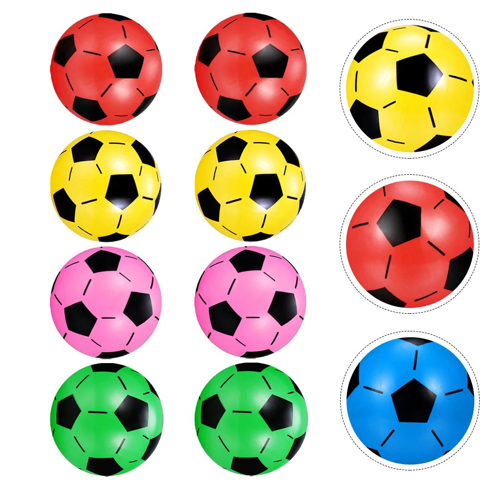 

8 Pcs Inflatable Football Kids Soccer Toy Outdoor Sports Balls Colorful for Gift Child