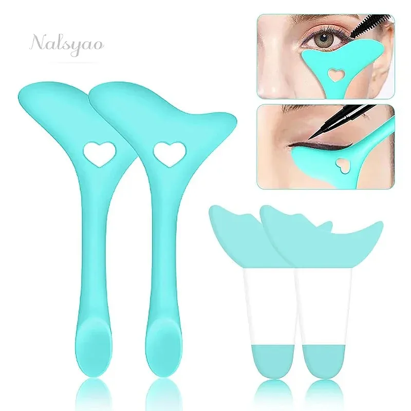 4Pcs Silicone Eyeliner Stencils, Reusable Winged Eyeliner Aid, Makeup Helper for Women Girls, Easy Eye Liner Guide