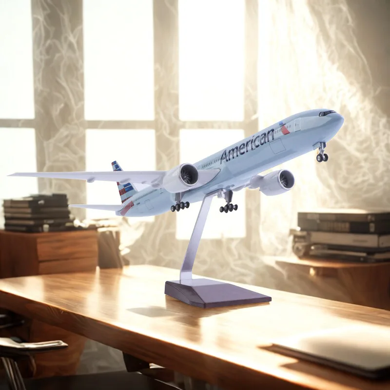 

Scale 47cm Planes B777 American Airlines Model Airplane diecast Resin collectible miniatures Display Gift airplanes model kit
