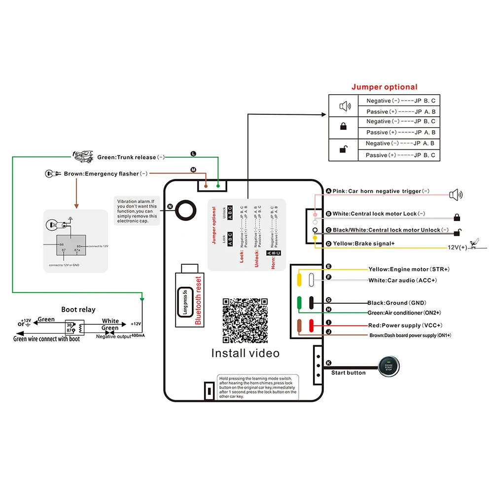 Car Remote Control APP Car Keyless Entry Engine Start Alarm System Push Button Remote Starter Stop Auto G6212