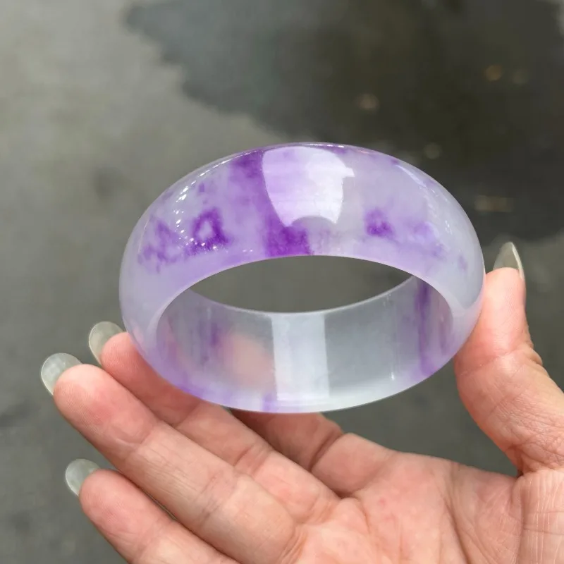 

New Natural High Ice Quartzite Jade - Wide Edition Tire Bracelet