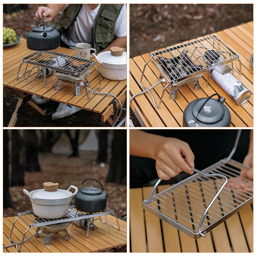 

Adjustable Height BBQ Stainless Steel Foldable Grilling Fire Pit Grill for Outdoor Camping Picnic Barbecue Party Grill Rack Camp