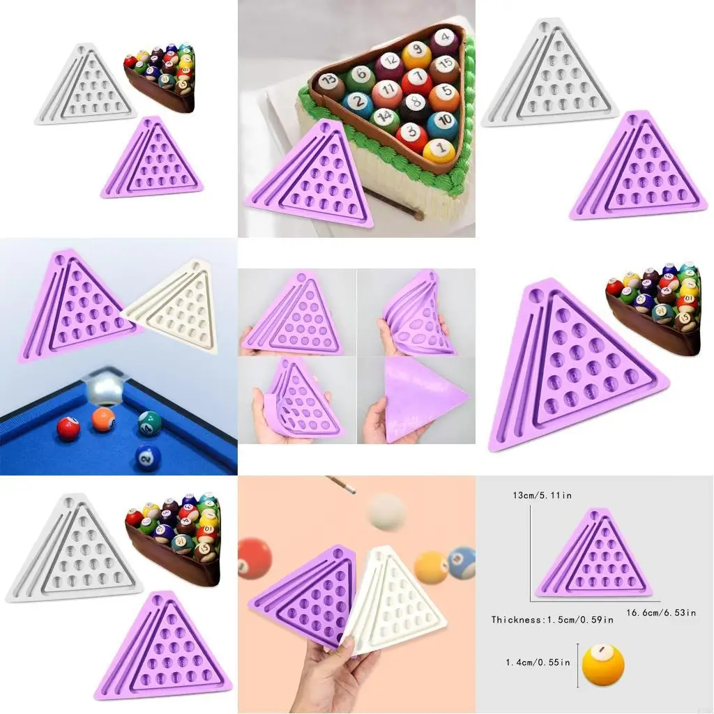 

R3MC Billiard Balls Set Resin Casting Mold Pool Table for Triangle Ball Rack Soap Silicone Mould Billiard Balls Set Mo