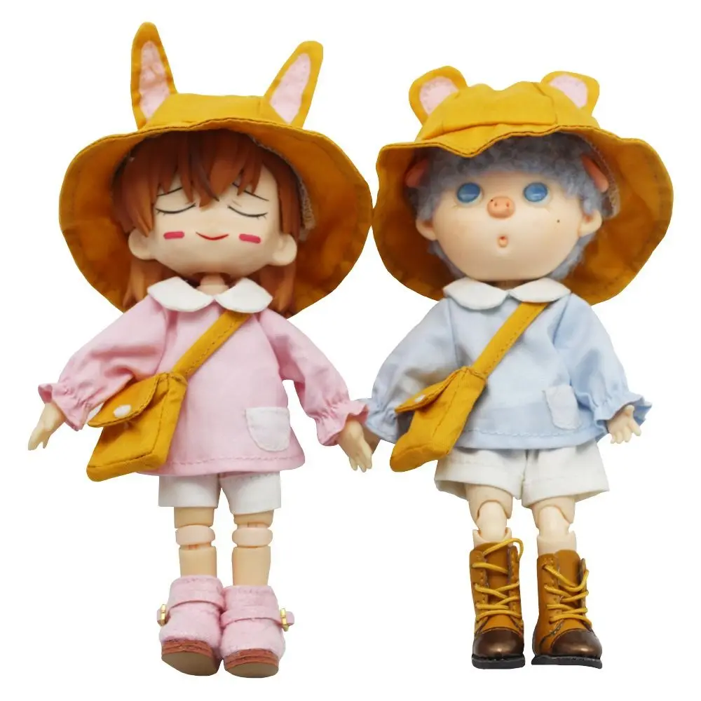 幼稚園 Ob11 人形服ウサギクマ耳漁師帽子オビツ 11 学生服カジュアルウェア手作り BJD 人形衣装