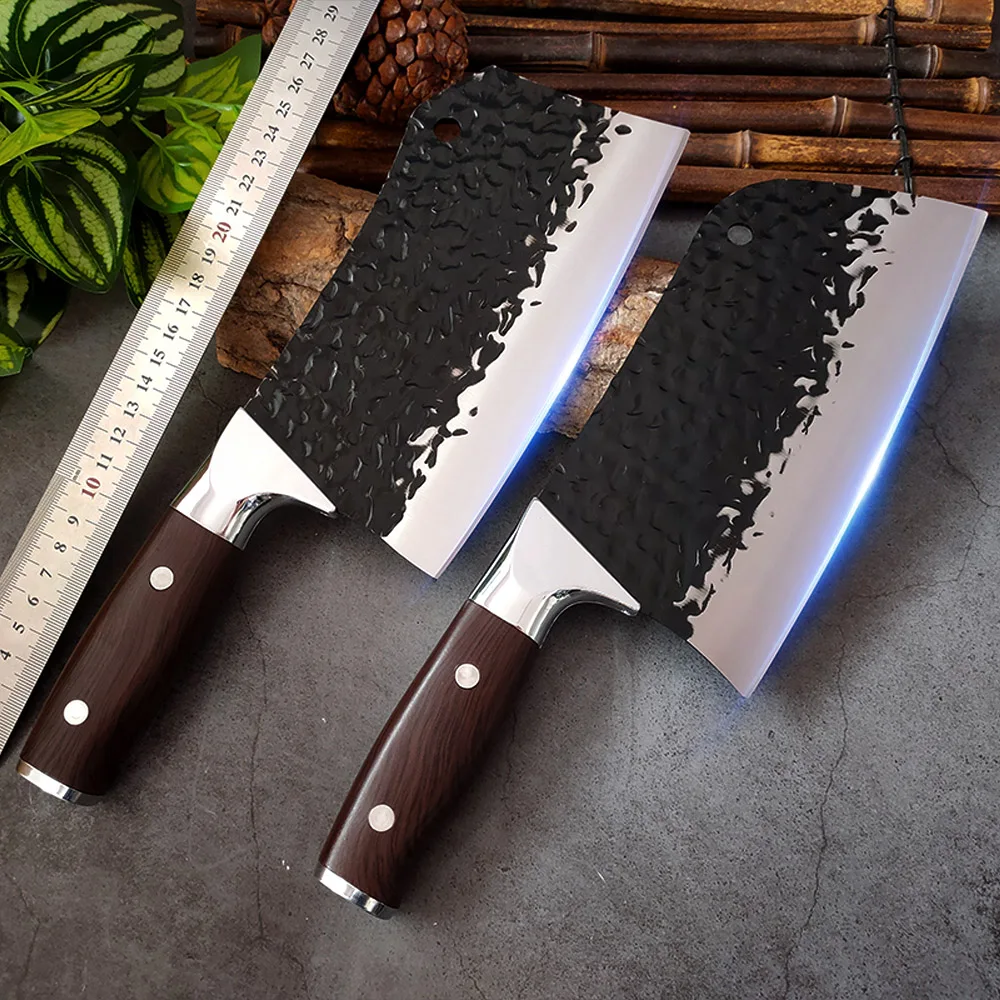 

Forged High Carbon Steel Kitchen Knife Cleaver Chef Knife Filleting Slicing Broad Butcher knife Cutting Meat Knife Accessories