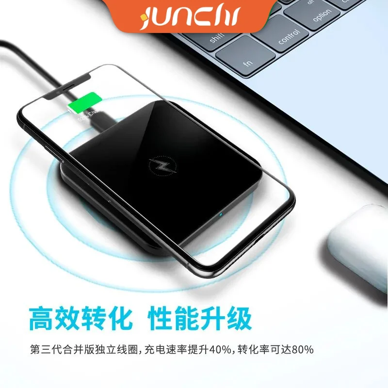 Portable Square Wireless Charging Pad for iPhone 15 14 13 12 11 XR 8 15W QI Wireless Chargers Stand for Samsung S23 Xiaomi 13 12