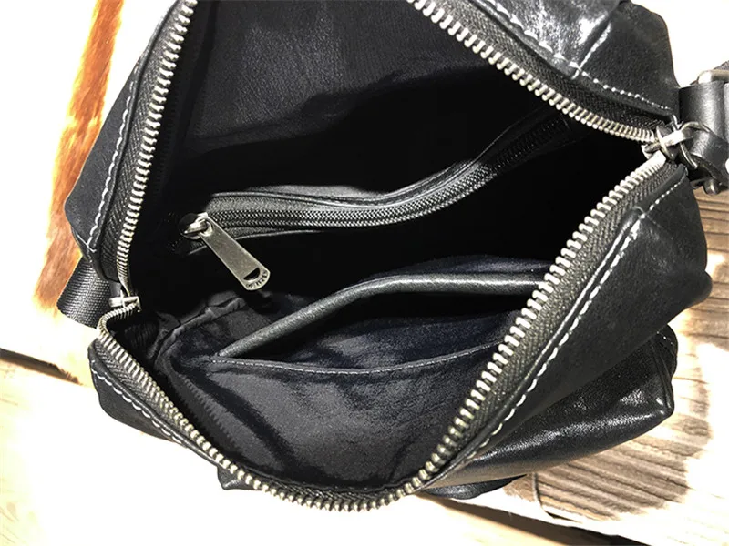 Imagem -04 - Bolsa Tiracolo de Couro Macio para Homens Couro Genuíno Bolsa de Ombro para Celular Trabalho Diário ao ar Livre Simples e Casual Alta Qualidade