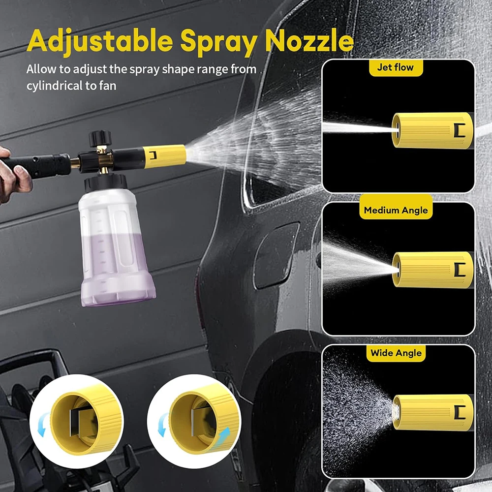 Car Wash Foam Lance Snow Foam Cannon Foam Generator For Karcher Huter Parkside High Pressure Sprayer Soap Nozzle Garden Washer