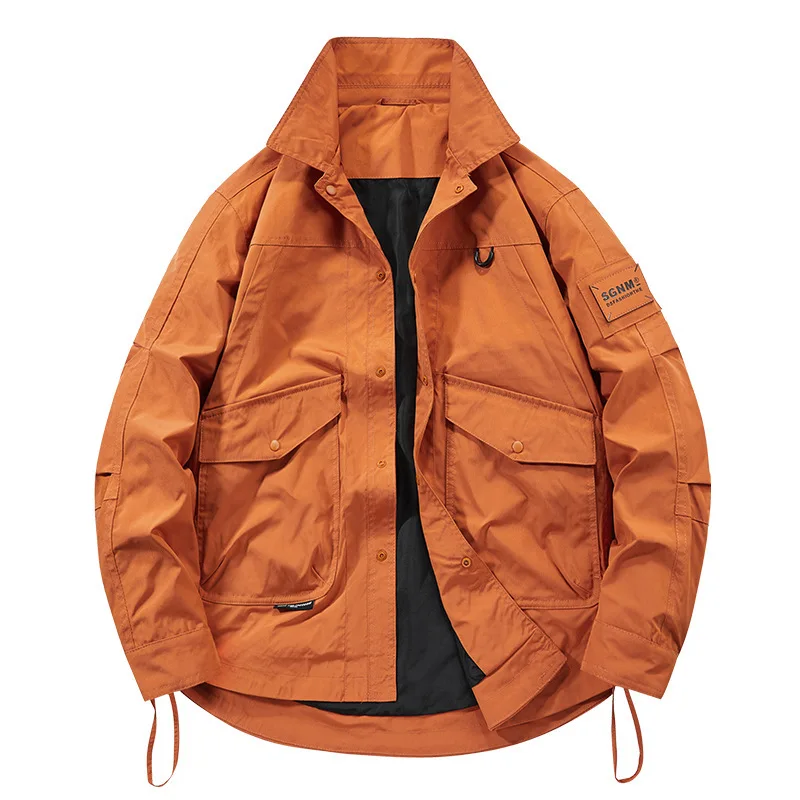 New Fashion Men Streetwear Multi-pockets Loose Cargo Coats Man Casual Tooling Jackets Quality Male Outdoor Windproof Jackets 5XL