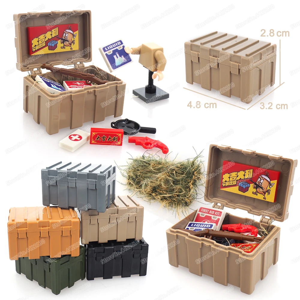 Jedi Survival Boxs Building Block Moc Soldier Figures Treat Bag Camouflage Clothes Weapons WW2 Supply Model Child Gifts Boy Toys