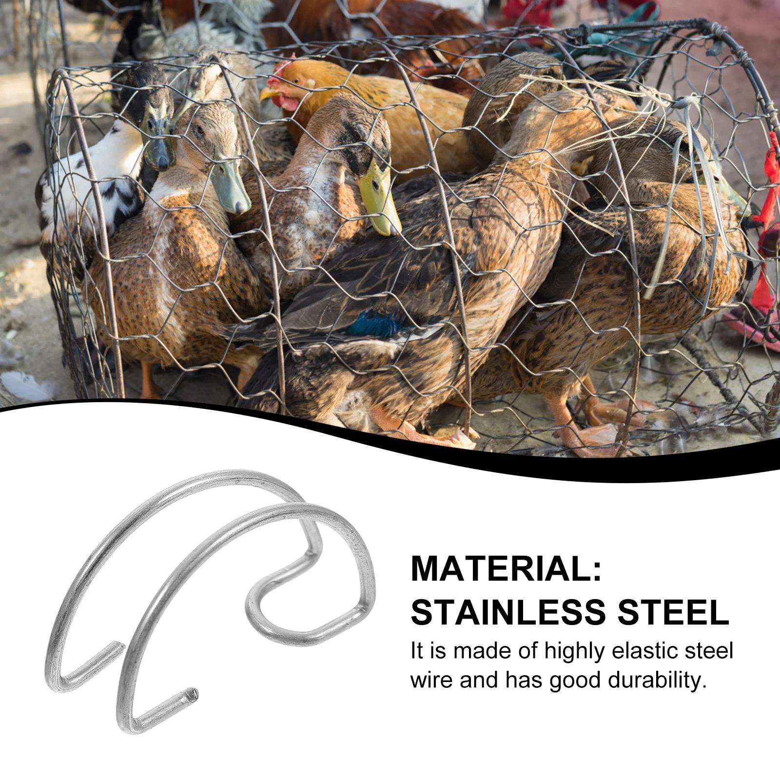 

40pcs Chicken Cage Door Hooks Detachable Breeding Supplies Bird Cages Wire Hooks Stylish Creative Home Storage Tools