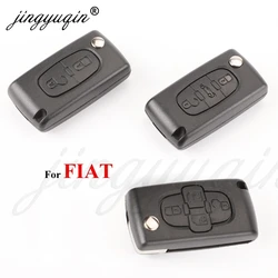 jingyuqin Car Key Fob Shell 2/3/4 Przyciski Dla Fiat Scudo Ulysse Lancia Phedra HU83 Fit / VA2 Blade Ce0523 Ce0536 Wymień Keys Case