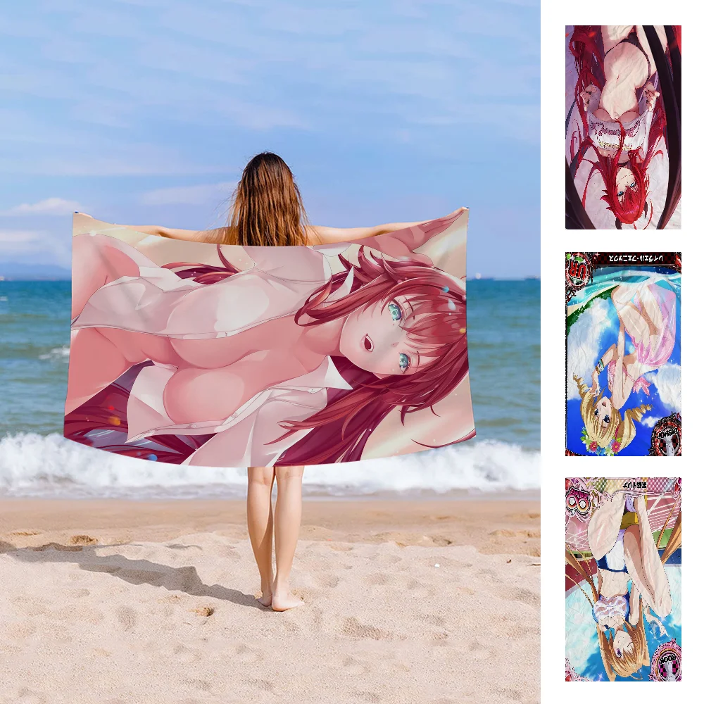 High School DxD Beach Towels Shower Towel Sauna Travel Spa Microfiber Quick Dry Gym Accessories Cute Room Decor